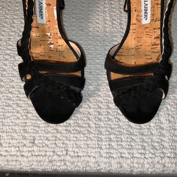 Manolo Blahnik Suede Sandal - Picture 2 of 4